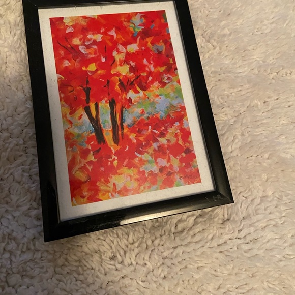Small Fall Foliage bright orange and red frame picture. - Picture 3 of 5